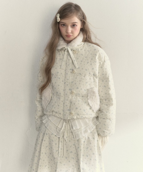 花柄 コーデュロイダウンジャケット SP25a036【SunsetPark】【2025AW