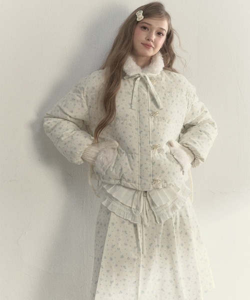 花柄 コーデュロイダウンジャケット SP25a036【SunsetPark】【2025AW