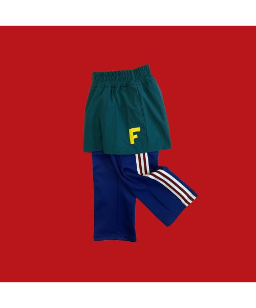 FRISE(フリゼ)の「レイヤードパンツ_ブルーグリーン_ジュニア(スウェットパンツ・レディース・その他・150/140)」の1枚目の写真