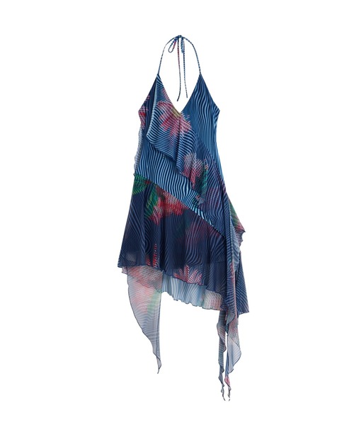 Desigual（デシグアル）の「ピクセル化されたフリルドレス（ワンピース・レディース・ブルー・M/S/XL/L/XS）」の5枚目の写真