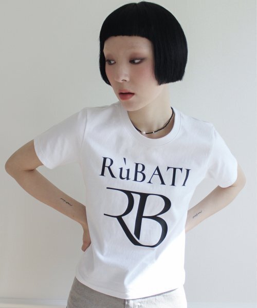 RUBATI（ルバティ）の「R.B Logo Tshirt (WHITE-BLACK)（Tシャツ/カットソー・レディース・その他・size2/size1）」の5枚目の写真