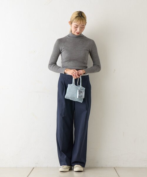 BIRTHDAY BAR(バースデイバー)の「【cache cache カシュカシュ】ミニポーチ付ラメ糸ミニバッグ(トートバッグ・レディース・ブルー/シルバー/シルバー系その他4/ブラック系その他・0)」の9枚目の写真