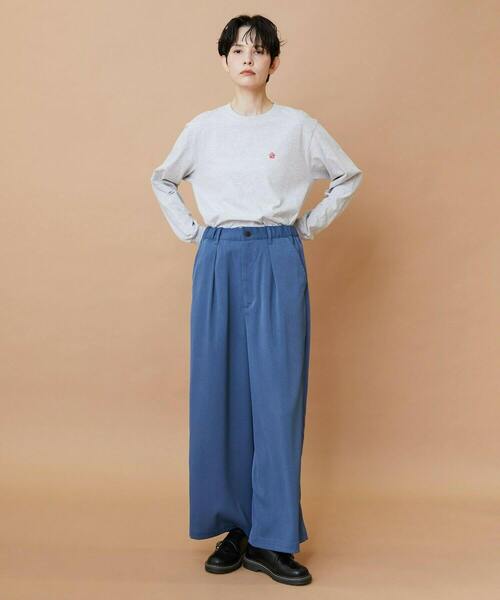 FRAPBOIS（フラボア）の「トーンギャバ パンツ（その他パンツ・レディース・ブラック/ネイビー・1/2）」の8枚目の写真