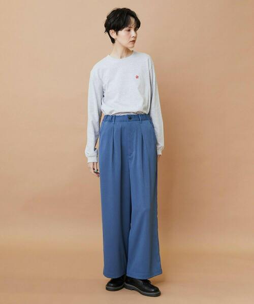 FRAPBOIS（フラボア）の「トーンギャバ パンツ（その他パンツ・レディース・ブラック/ネイビー・1/2）」の9枚目の写真