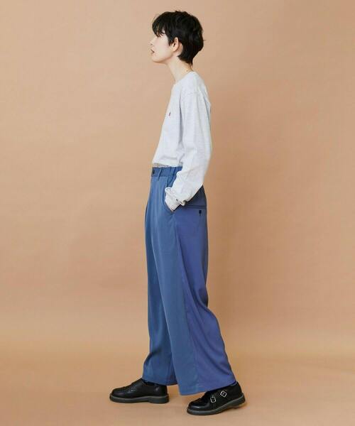 FRAPBOIS（フラボア）の「トーンギャバ パンツ（その他パンツ・レディース・ブラック/ネイビー・1/2）」の10枚目の写真