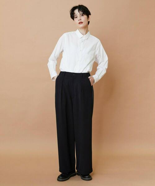 FRAPBOIS（フラボア）の「トーンギャバ パンツ（その他パンツ・レディース・ブラック/ネイビー・1/2）」の19枚目の写真