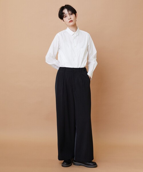 FRAPBOIS（フラボア）の「トーンギャバ パンツ（その他パンツ・レディース・ブラック/ネイビー・1/2）」の7枚目の写真