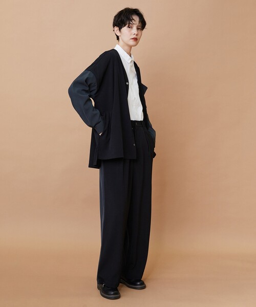 FRAPBOIS（フラボア）の「トーンギャバ パンツ（その他パンツ・レディース・ブラック/ネイビー・1/2）」の5枚目の写真