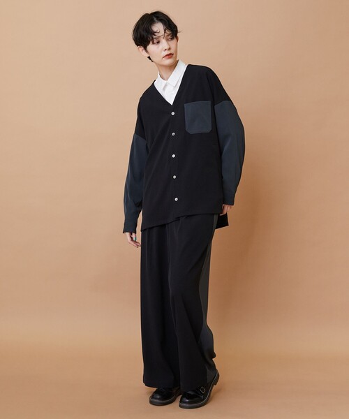 FRAPBOIS（フラボア）の「トーンギャバ パンツ（その他パンツ・レディース・ブラック/ネイビー・1/2）」の4枚目の写真