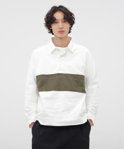 MHL.(エムエイチエル)の「MATTE JERSEY TOP(Tシャツ/カットソー・メンズ・グレー系その他3/ホワイト・LARGE/MEDIUM)」の2枚目の写真