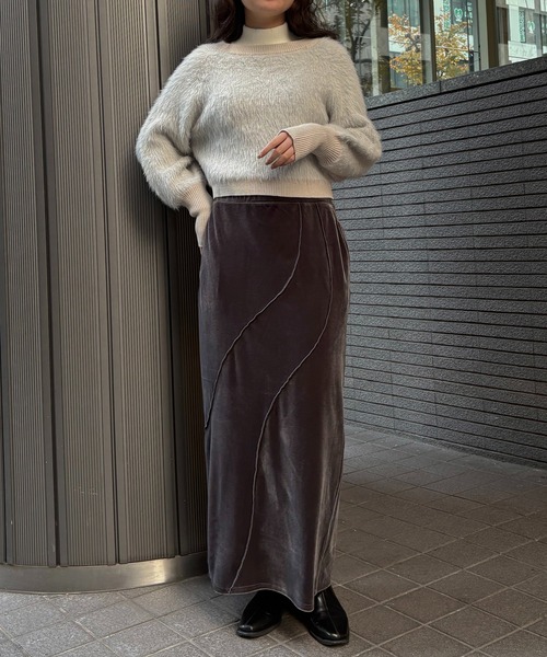&g'aime(アンジェム)の「【&g'aime 】 シャギーボリュームニット Shaggy Volume Knit(ニット/セーター・レディース・アイボリー/ベージュ/チャコールグレー・FREE)」の12枚目の写真