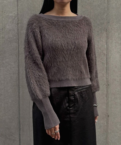&g'aime(アンジェム)の「【&g'aime 】 シャギーボリュームニット Shaggy Volume Knit(ニット/セーター・レディース・アイボリー/ベージュ/チャコールグレー・FREE)」の15枚目の写真