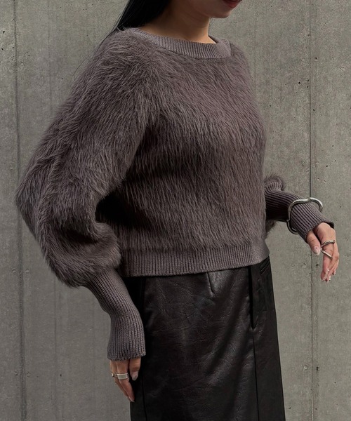 &g'aime(アンジェム)の「【&g'aime 】 シャギーボリュームニット Shaggy Volume Knit(ニット/セーター・レディース・アイボリー/ベージュ/チャコールグレー・FREE)」の20枚目の写真