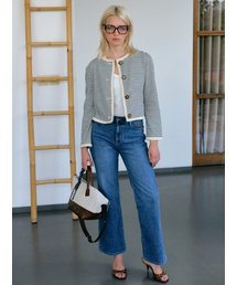 201 Mid-rise stretch bootcut jeans