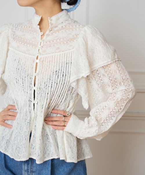 IENA LA BOUCLE(イエナラブークル)の「IENA LA BOUCLE レースオンレースブラウス(シャツ/ブラウス・レディース・ホワイト・FREE)」の1枚目の写真