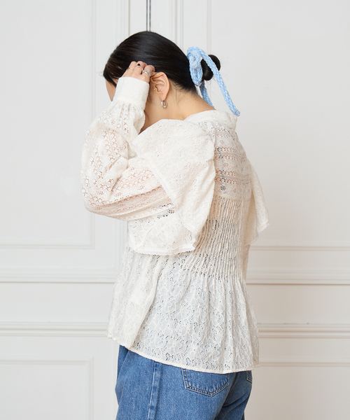 IENA LA BOUCLE(イエナラブークル)の「IENA LA BOUCLE レースオンレースブラウス(シャツ/ブラウス・レディース・ホワイト・FREE)」の3枚目の写真