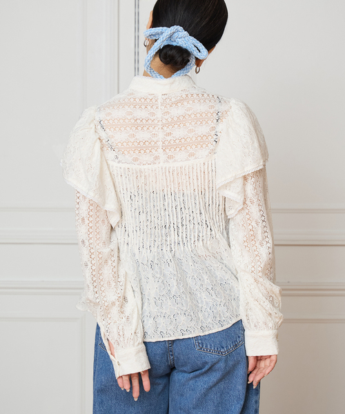 IENA LA BOUCLE(イエナラブークル)の「IENA LA BOUCLE レースオンレースブラウス(シャツ/ブラウス・レディース・ホワイト・FREE)」の4枚目の写真