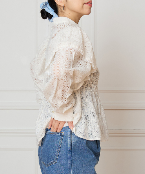IENA LA BOUCLE(イエナラブークル)の「IENA LA BOUCLE レースオンレースブラウス(シャツ/ブラウス・レディース・ホワイト・FREE)」の5枚目の写真