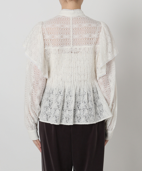 極美品✨イエナラブークル ブラウス レース 透け感 プルオーバー 前後2way IENA LA BOUCLE（イエナラブークル） ブラウス シャツ レースオン
