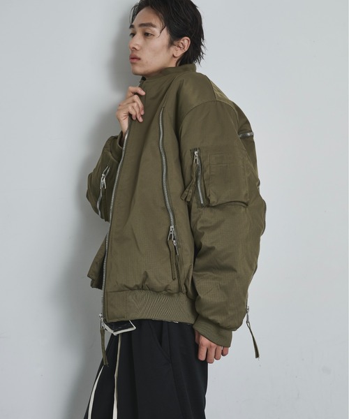 セール】Extended-Zip Puffer MA-1 Jacket / ジップアクセントパフMA-1