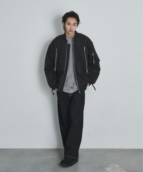 セール】Extended-Zip Puffer MA-1 Jacket / ジップアクセントパフMA-1