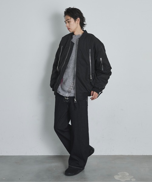 セール】Extended-Zip Puffer MA-1 Jacket / ジップアクセントパフMA-1