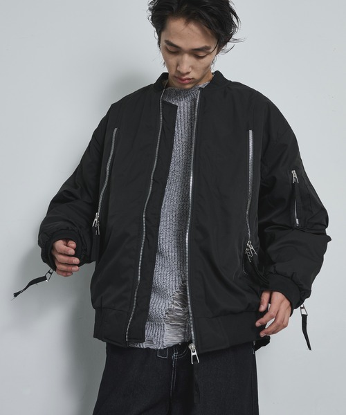 セール】Extended-Zip Puffer MA-1 Jacket / ジップアクセントパフMA-1