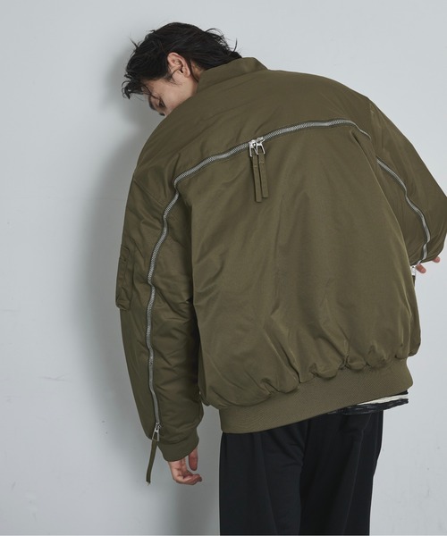 セール】Extended-Zip Puffer MA-1 Jacket / ジップアクセントパフMA-1