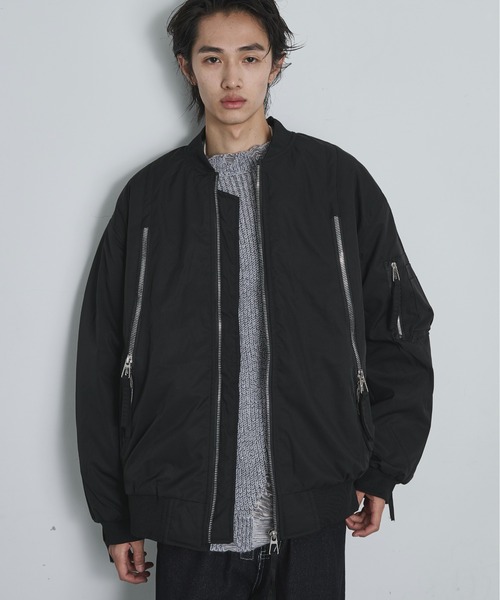 セール】Extended-Zip Puffer MA-1 Jacket / ジップアクセントパフMA-1
