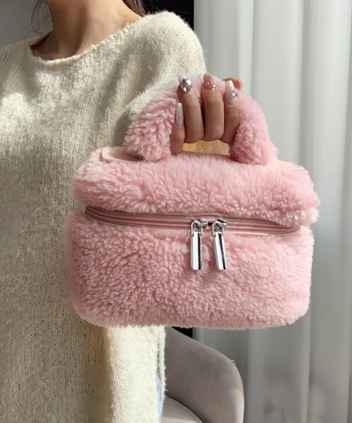 Miniministore（ミニミニストア）の「ボアショルダーバッグ もこもこミニバッグ（ショルダーバッグ・レディース・ベビーピンク/オフホワイト/ブラウン/チェリーピンク/ベージュ・FREE）」の4枚目の写真