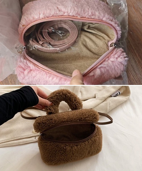 Miniministore（ミニミニストア）の「ボアショルダーバッグ もこもこミニバッグ（ショルダーバッグ・レディース・ベビーピンク/オフホワイト/ブラウン/チェリーピンク/ベージュ・FREE）」の20枚目の写真