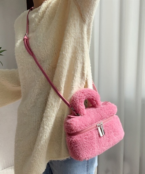 Miniministore（ミニミニストア）の「ボアショルダーバッグ もこもこミニバッグ（ショルダーバッグ・レディース・ベビーピンク/オフホワイト/ブラウン/チェリーピンク/ベージュ・FREE）」の21枚目の写真