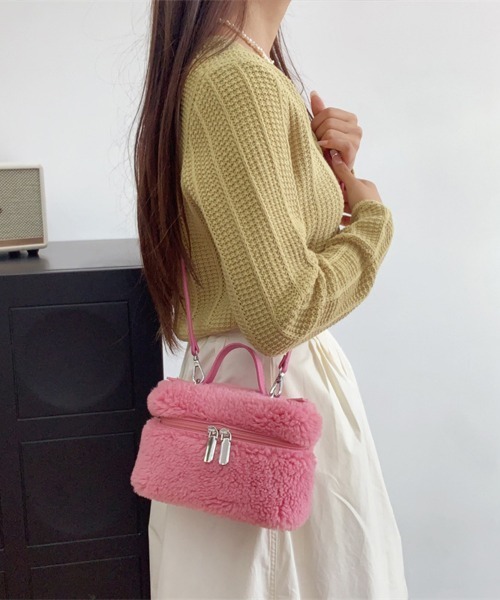 Miniministore（ミニミニストア）の「ボアショルダーバッグ もこもこミニバッグ（ショルダーバッグ・レディース・ベビーピンク/オフホワイト/ブラウン/チェリーピンク/ベージュ・FREE）」の22枚目の写真