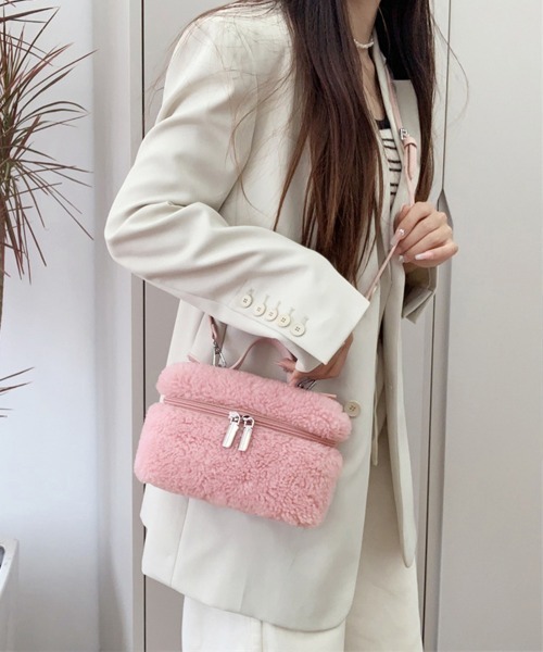 Miniministore（ミニミニストア）の「ボアショルダーバッグ もこもこミニバッグ（ショルダーバッグ・レディース・ベビーピンク/オフホワイト/ブラウン/チェリーピンク/ベージュ・FREE）」の14枚目の写真