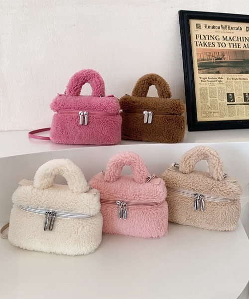 Miniministore（ミニミニストア）の「ボアショルダーバッグ もこもこミニバッグ（ショルダーバッグ・レディース・ベビーピンク/オフホワイト/ブラウン/チェリーピンク/ベージュ・FREE）」の16枚目の写真