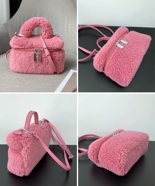 Miniministore（ミニミニストア）の「ボアショルダーバッグ もこもこミニバッグ（ショルダーバッグ・レディース・ベビーピンク/オフホワイト/ブラウン/チェリーピンク/ベージュ・FREE）」の18枚目の写真