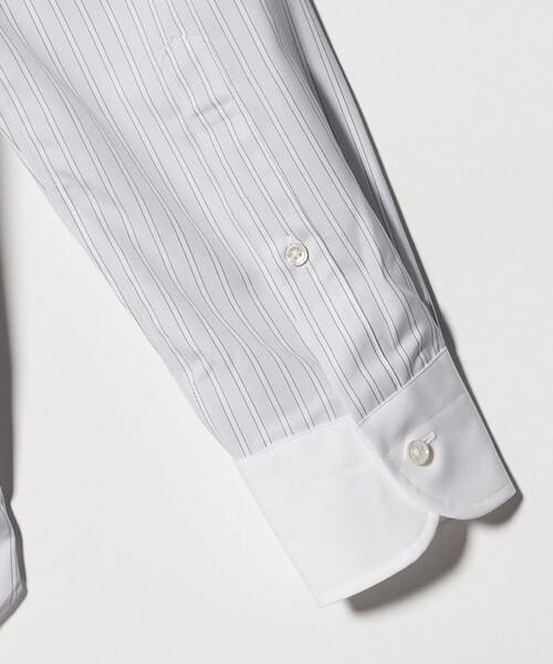 UNITED ARROWS(ユナイテッドアローズ)の「イージーケア AG ダブルストライプ セミワイドカラー クレリックシャツ ー抗菌防臭ー(シャツ/ブラウス・メンズ・ライトグレー・41cm/39cm/38cm/40cm)」の16枚目の写真