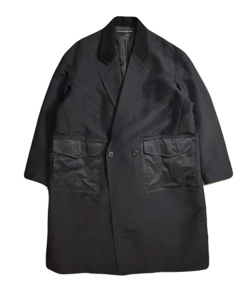 roarguns(ロアーガンズ)の「N/C CLOTH PEACH SKIN COAT(チェスターコート・メンズ・ブラック/ベージュ・2/3)」の1枚目の写真