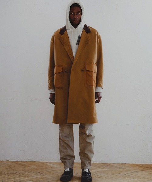 roarguns(ロアーガンズ)の「N/C CLOTH PEACH SKIN COAT(チェスターコート・メンズ・ブラック/ベージュ・2/3)」の8枚目の写真
