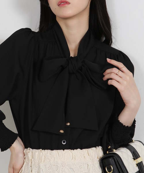 セール】ゴールドプレート ボウタイリボン ブラウス（シャツ/ブラウス