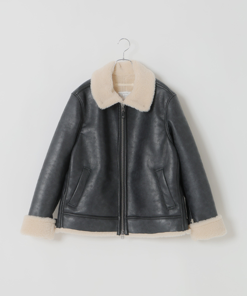 B.C STOCK（ベーセーストック）の「スムースフェイクムートン B-3 フライトジャケット（ブルゾン・メンズ・ブラウン/ブラック・MEDIUM/LARGE）」の11枚目の写真