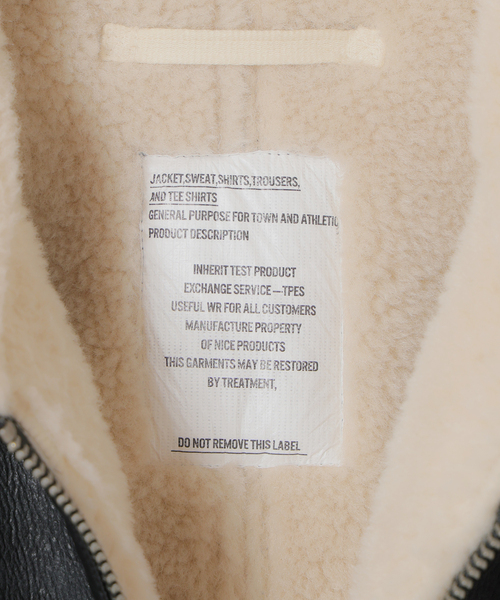 B.C STOCK（ベーセーストック）の「スムースフェイクムートン B-3 フライトジャケット（ブルゾン・メンズ・ブラウン/ブラック・MEDIUM/LARGE）」の16枚目の写真