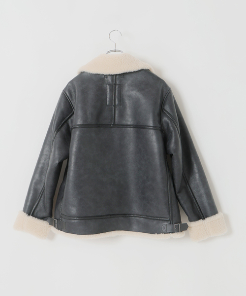 B.C STOCK（ベーセーストック）の「スムースフェイクムートン B-3 フライトジャケット（ブルゾン・メンズ・ブラウン/ブラック・MEDIUM/LARGE）」の18枚目の写真