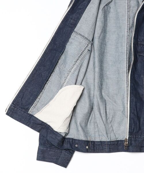 my beautiful landlet（マイビューティフルランドレット）の「【my beautiful landlet】12.5oz DENIM ZIP JACKET - One Wash（デニムジャケット・メンズ・ブルー/ブラック・0/1）」の4枚目の写真