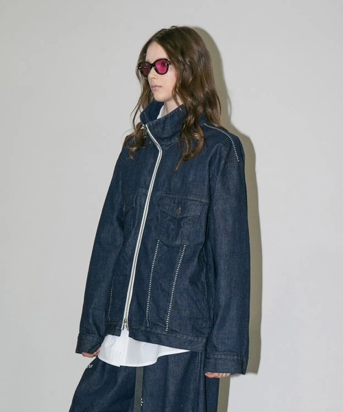 my beautiful landlet（マイビューティフルランドレット）の「【my beautiful landlet】12.5oz DENIM ZIP JACKET - One Wash（デニムジャケット・メンズ・ブルー/ブラック・0/1）」の9枚目の写真