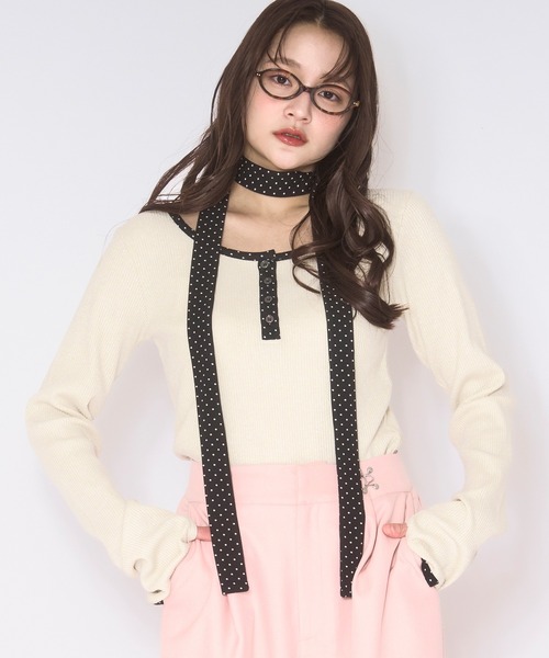 choker henry rib tops / チョーカーヘンリーリブトップス（Tシャツ