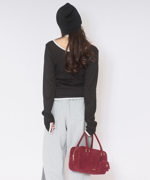 loin nuit（ロワンニュイ）の「choker henry rib tops / チョーカーヘンリーリブトップス（Tシャツ/カットソー・レディース・ライトブルー/アイボリー/ブラック・FREE）」の16枚目の写真