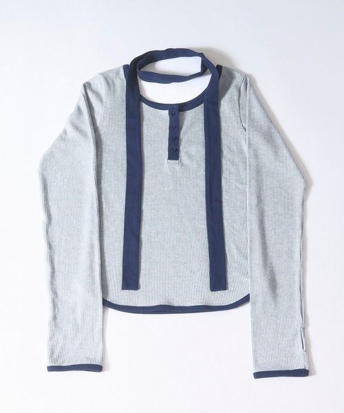 loin nuit choker henry rib tops ブラック choker henry rib tops / チョーカーヘンリーリブトップス（Tシャツ