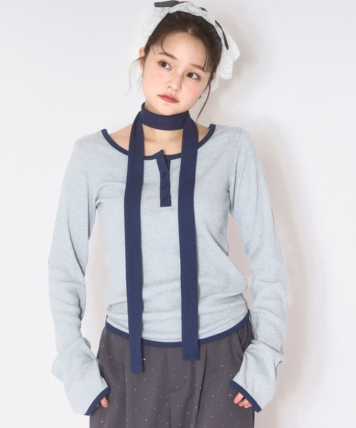トップス loin nuit choker henry rib tops choker henry rib tops / チョーカーヘンリーリブトップス（Tシャツ