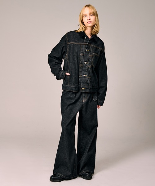 WETTEMPT（ウィテンプト）の「BELTED WIDE DENIM PANTS / ベルテッドワイドデニムパンツ（デニムパンツ・メンズ・ブルー/ダークインディゴブルー/ブラック・MEDIUM/SMALL/LARGE）」の7枚目の写真